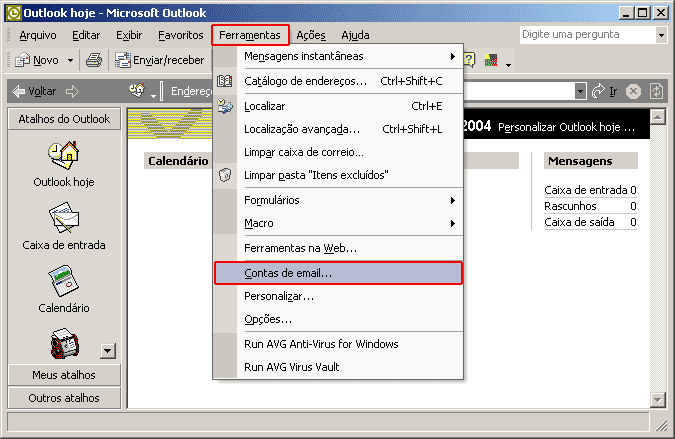 Configurar email no Outlook
