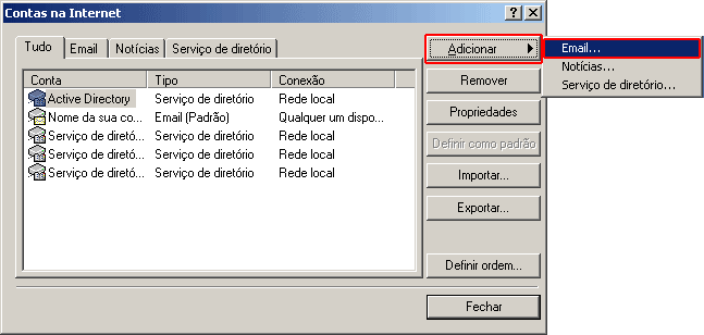 Configurao de e-mail em Outlook Express